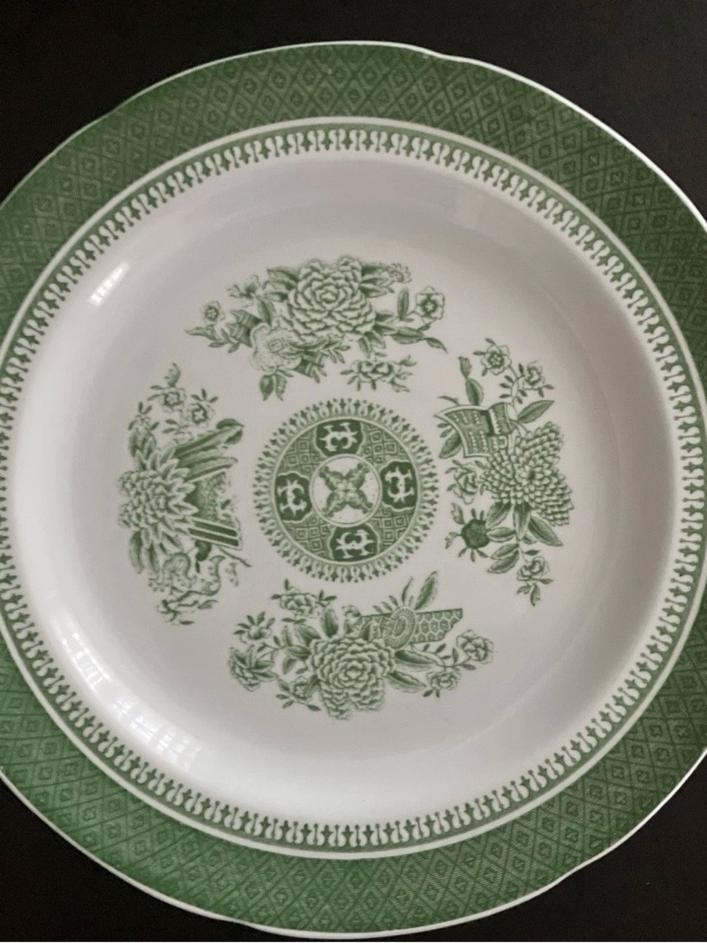 Vintage Copeland Spode FITZHUGH GREEN Salad Plate 8" Made in England Rare